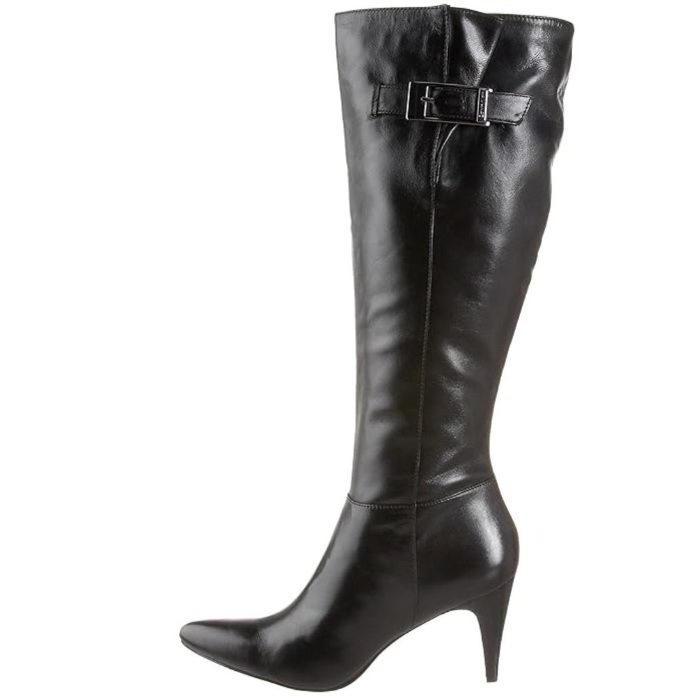 Calvin Klein size 6M Leather black boots - Picture 3 of 10